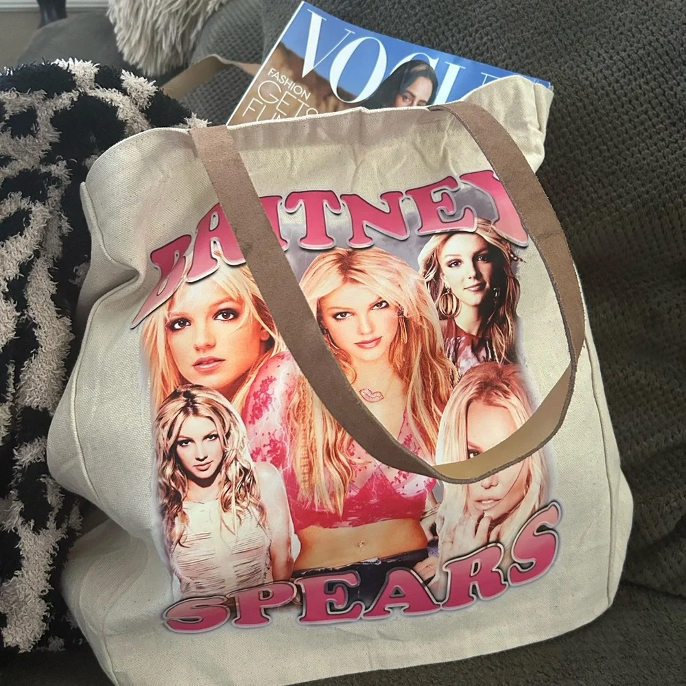BRITNEY SPEARS large canvas tote bag custom